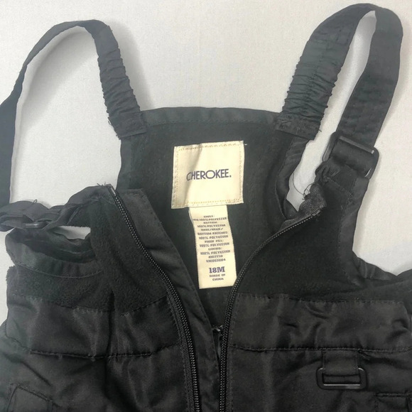 Cherokee Black Unisex Snow Bibs 18M - Picture 6 of 7